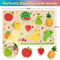 Little Berry My First Wooden Puzzle Tray (Set of 5): ABC, Numbers, Fruits, Vegetables, Shapes - Knob and Peg Puzzle Multicolour - 36 Pegs