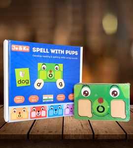 JoGenii Spell with Pups Game | Fun way to learn 3 letter CVC words Phonics | Phonetics Spelling Game for Montessori, Toddlers, Nursery, Kindergarten and Pre-School Kids