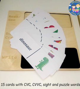 Evolutive Board - (15 cards and 70 movable alphabets)