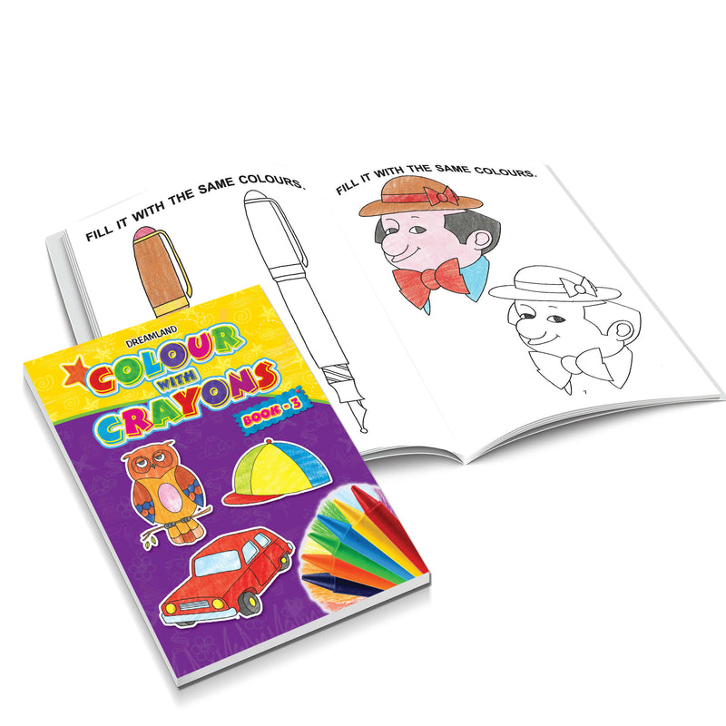 Colour With Crayons - 1 to 5 (Pack) : Drawing, Painting & Colouring Children Book By Dreamland Publications
