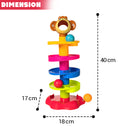 Monkey Ball Drop Toy for Babies and Toddlers | New 5 Layer Tower Run with Swirling Ramps and 3 Puzzle Rattle Balls | Best Educational Development Toy Set for Kids.