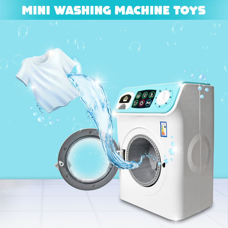 Present Mini Washing Machine Toy Kid Pretend Play Toy with Light & Realistic Sound for Kids Birthday Gift Role Play Toy Different Sound & Music Color