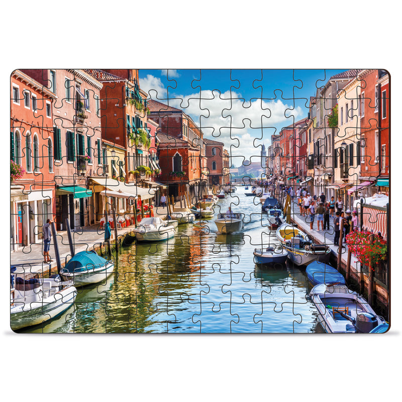 Mini Leaves Clinque Terre, Italy 108 Piece Wooden Puzzle for Kids & Adults- Fun & Challenging Gift for Adults and Kids