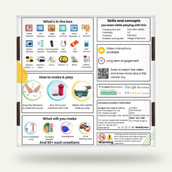 Havi Elements - DIY Robotics Starter Kit - 93 in 1
