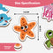 Mini Leaves Sea Animals Wooden Fridge Magnets Magnetic Cut Outs Set of 10