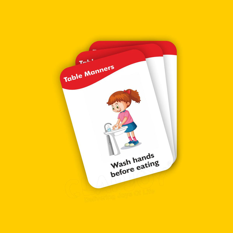 Clapjoy Good Habits flash card for kids of age 2 years and Above