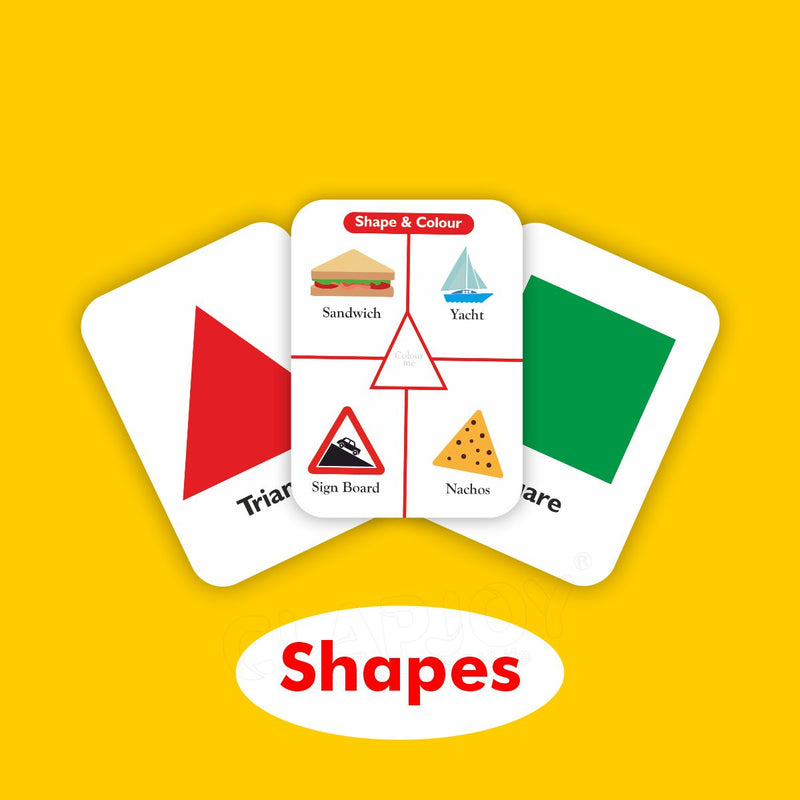 Clapjoy Shape, Colours and Numbers flash card for kids of age 2 years and Above