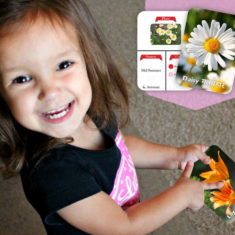 Clapjoy Flowers  flash card for kids of age 2 years and Above