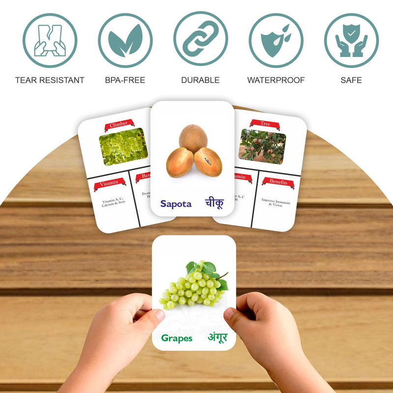 Clapjoy Fruits  flash card for kids of age 2 years and Above