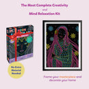 Little Berry Neon Fashion Mandala Art Colouring Kit With 24 Big Sheets, 12 Sketch Pens and Glitter Tubes for Girls & Boys - Multicolour