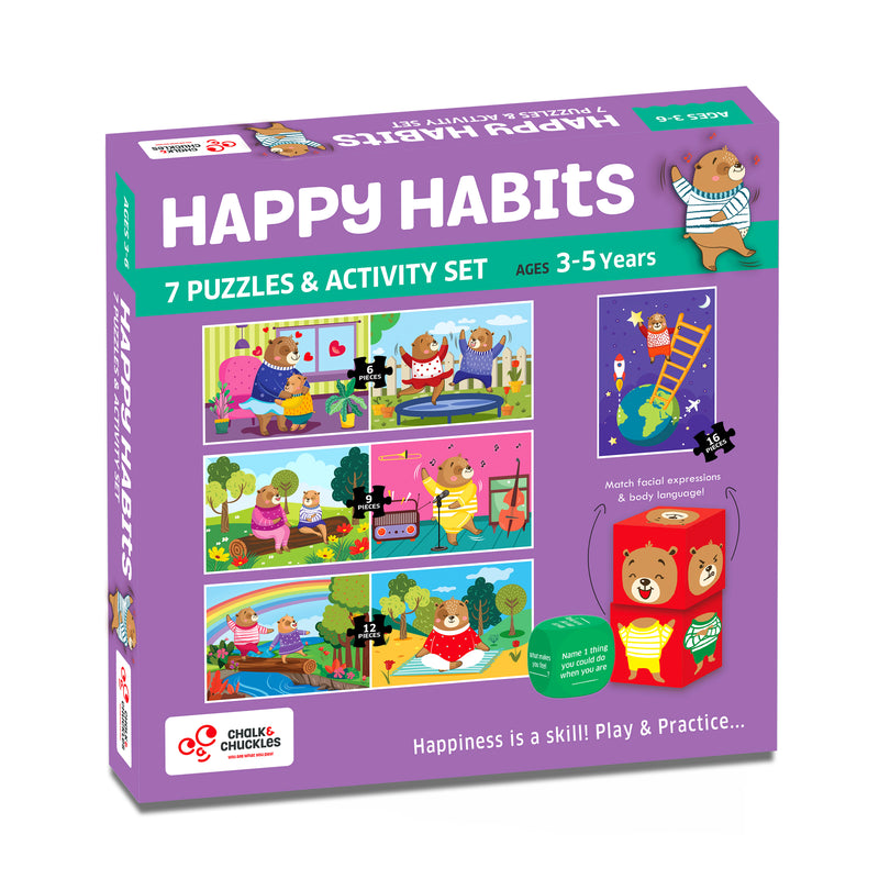 Happy Habits-7 in 1 Jigsaw Puzzle and Activity Set for Kids Age 3 and Up