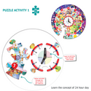 Busy Bear's Day Tell The Time Puzzle for Kids 3-6 Years, Learning to Tell Time