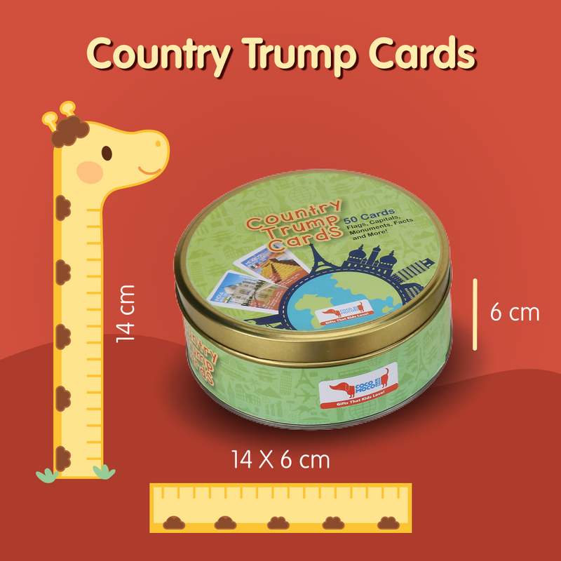 CocoMoco Kids Return Gift Combo for Kids Birthday Party - Set of 10 Pieces of Country Trump Cards Game Geography Toy, STEM Educational Toy for Ages 5-8, 9-14 Year Old Boys and Girls