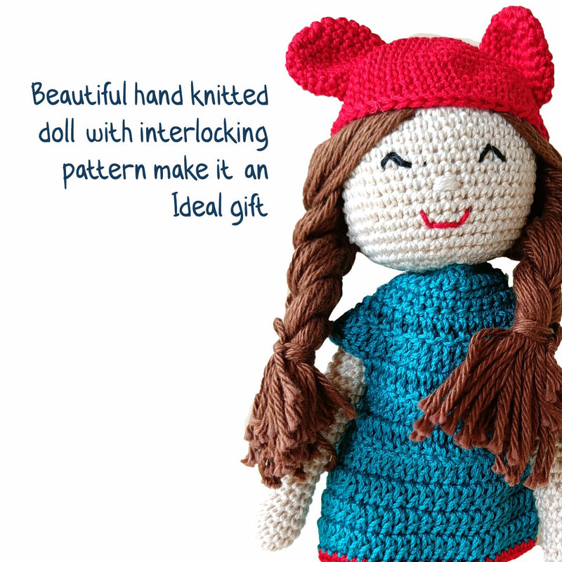 Clapjoy Soft Hand Knitted Cotton Thread Doll for kids