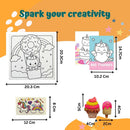 Craftopedia 4 in 1 Art & Craft Set for Boys & Girls Age 4,5,6,7 - Canvas, 3D Magnets, Greeting Cards, Stickers | (Unicorns in Candyland)