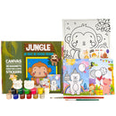 Craftopedia 4 in 1 Art & Craft Set for Boys & Girls Age 4,5,6,7 - Canvas, 3D Magnets, Greeting Cards, Stickers | (Jungle)