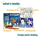 Craftopedia 4 in 1 Art & Craft Set for Boys & Girls Age 4,5,6,7 - Canvas, 3D Magnets, Greeting Cards, Stickers | (Ocean)