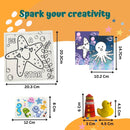 Craftopedia 4 in 1 Art & Craft Set for Boys & Girls Age 4,5,6,7 - Canvas, 3D Magnets, Greeting Cards, Stickers | (Ocean)