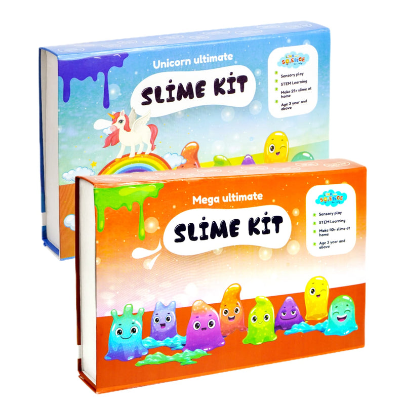 Link With Science 92 Pieces Ultimate Slime Making Kit ( Unicorn and Mega Ultimate Slime Kit - Make 50+ Slime)  - Combo pack of 2