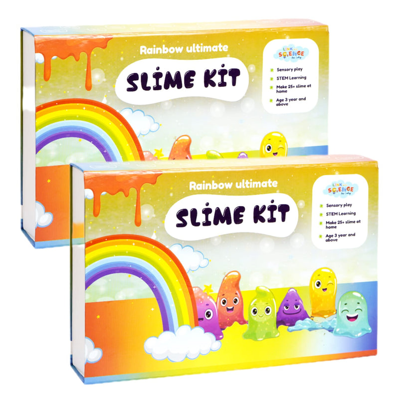 Link With Science 78 Pieces Ultimate Slime Making Kit ( Rainbow Slime Kit- Make 45+ Slime)- Combo pack of 2