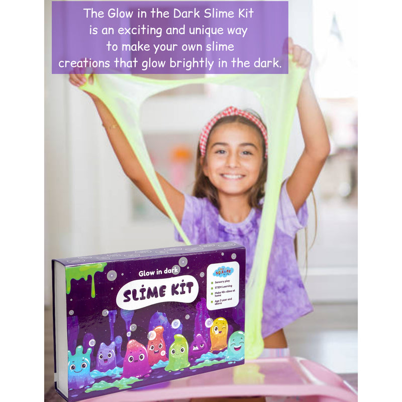 Link With Science 134 Pieces Ultimate Slime Making Kit (Unicorn, Mega Ultimate, And Glow in dark Slime Kit - Make 75+ Slime) DIY Slime Factory Kids Toys for Boys/Girls Slime Gel, Best Birthday Return Gift Ideas - Combo pack of 3