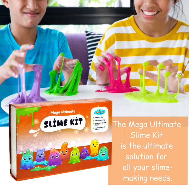 Link With Science 81 Pieces Ultimate Combo of Snow and Slime Kit (Mega Ultimate Slime Kit and Glow in Dark Magical Snow Kit)  Pack of 2