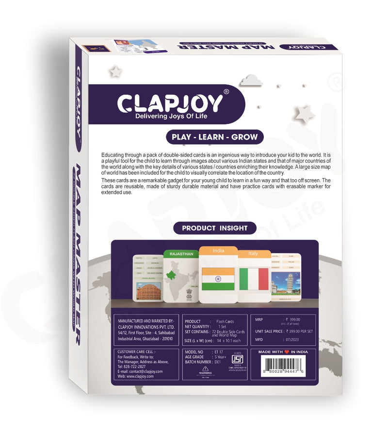 Clapjoy Map Master Flash Cards