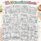 Chai, Chaat & Cuties | 16 Adorable A5 Kawaii Art Colouring Sheets for Gifting & Creative Fun