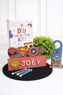 Superhero Rakhi Combo – DIY Superhero Door Knob & Name Plate Kit with Superhero Rakhi