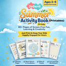 JoGenii Summer Activity Book - 60+ pages of Screen-Free Fun, Learning, Creativity - Digital Download pdf