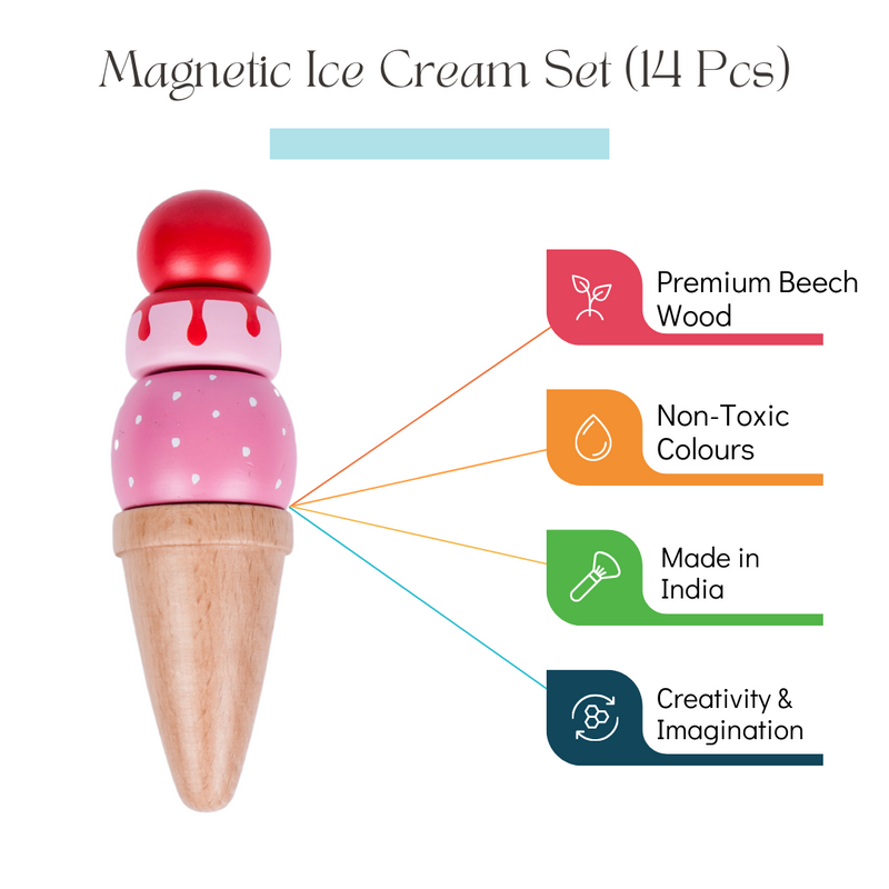 Ice Cream Set Toy 14 Pcs Magnetic Set