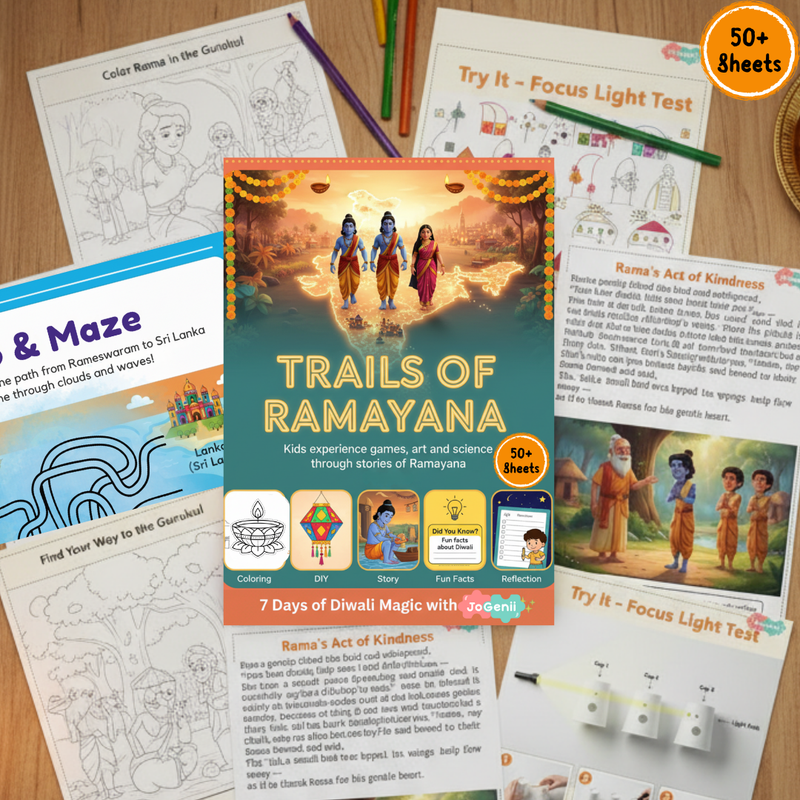 Ramayana Trails: 50+ Pages of Stories, Art, Science and Fun - Download Printable Digital Product (50+ pages)