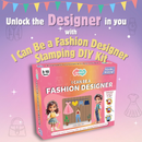 JoGenii I Can Be a Fashion Designer – Stamping Kit - diy kit colouring & painting gift, reusable craft colour set for 3, 3+, 4-5, 5+ year girls, play & learn birthday gift, arts and crafts