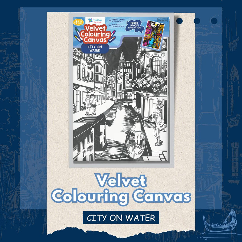 PEPPLAY VELVET COLOURING POSTERS - CITY ON WATER