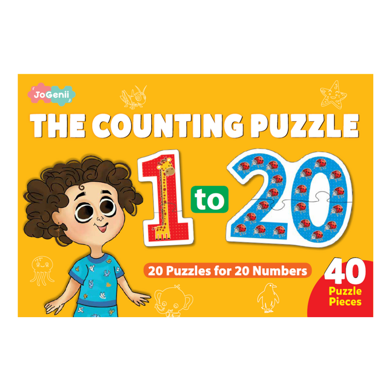 Gift Hamper for Toddler - 1-20 Counting Puzzle + Doodle Scribble Repeat