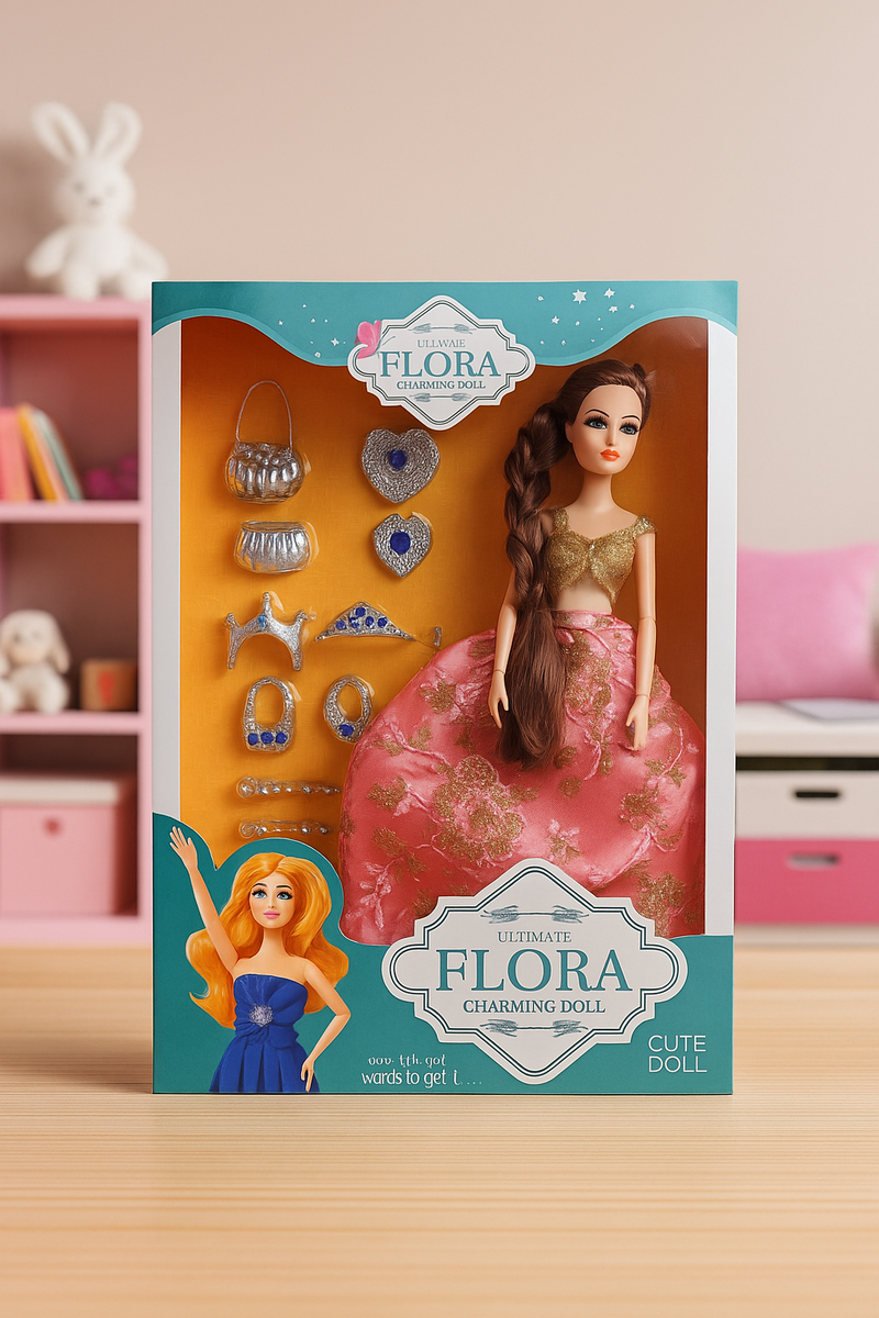 Celebration Doll with 18 premium accessories - Perfect Gift for Girls this Diwali | Indian Princess Doll | Festive Doll | Diwali Doll