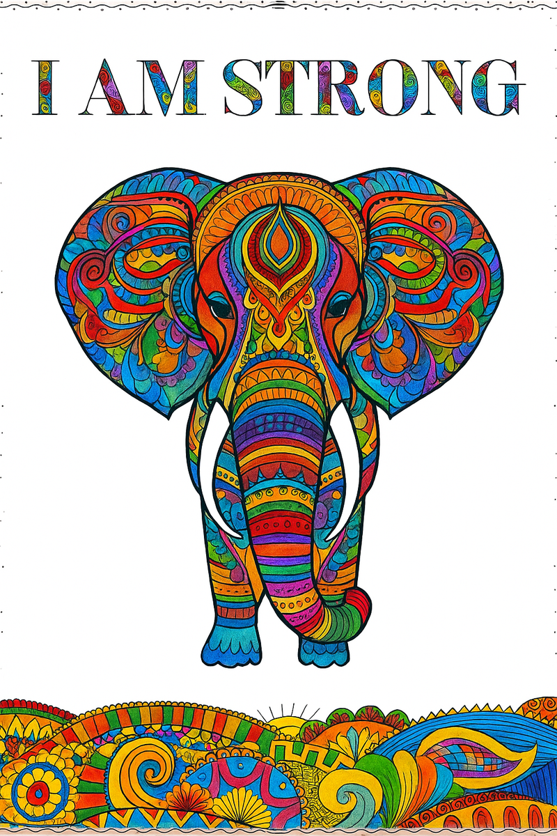 JoGenii Mandala Affirmations Poster Coloring Kit – Animal Theme