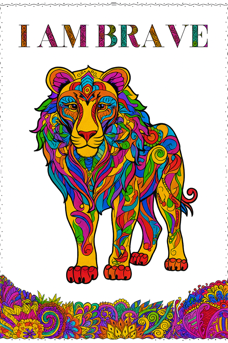 JoGenii Mandala Affirmations Poster Coloring Kit – Animal Theme