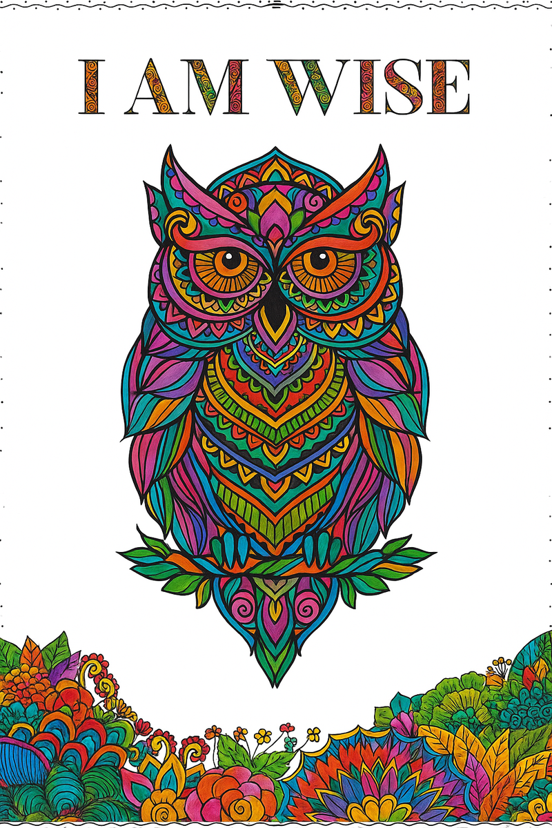 JoGenii Mandala Affirmations Poster Coloring Kit – Animal Theme