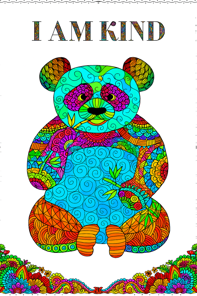 JoGenii Mandala Affirmations Poster Coloring Kit – Animal Theme