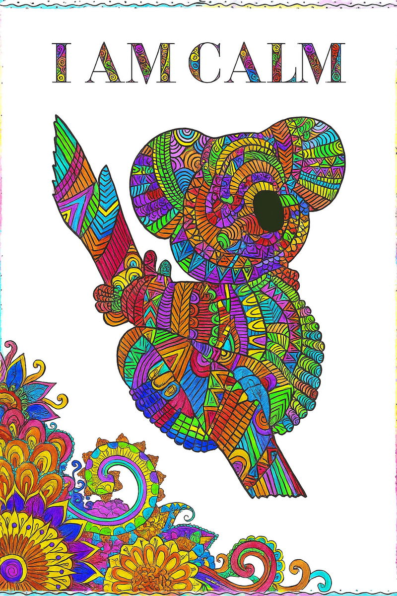 JoGenii Mandala Affirmations Poster Coloring Kit – Animal Theme