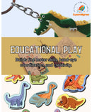 Dino Rakhi Combo – DIY Dinosaur Painting Kit with Dino Keychain, Fridge Magnet, Canvas Painting & Dino Rakhi