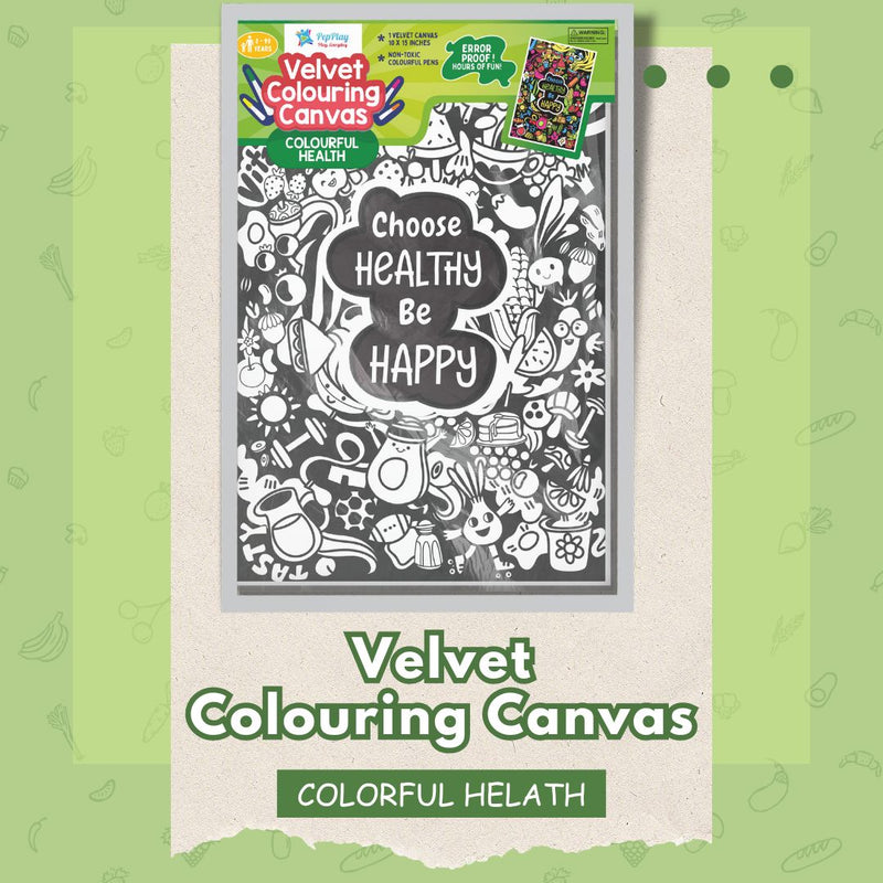 PEPPLAY VELVET COLOURING POSTERS - COLOURFUL HEALTH