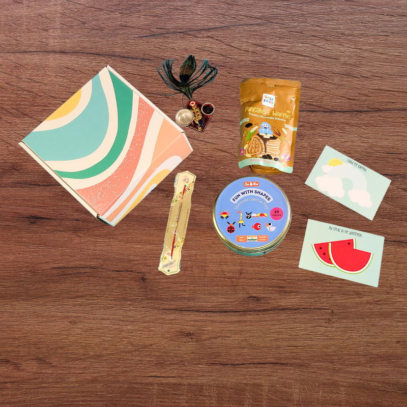 Rakhi Gift Hamper for Kids - Healthy Eating, Healthy Play - Toy & Pancake Mix
