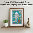 Indian Art Forms & Sacred Neon Mandala Poster Coloring Kit | 10 High-Quality Art Sheets, Coloring pens | Perfect for Gifting Adults, Kids, Teens
