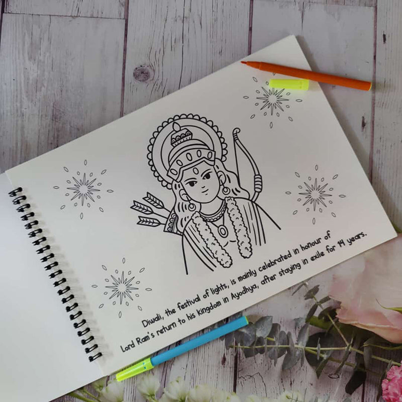 Diwali coloring book  ( Personalization Available )