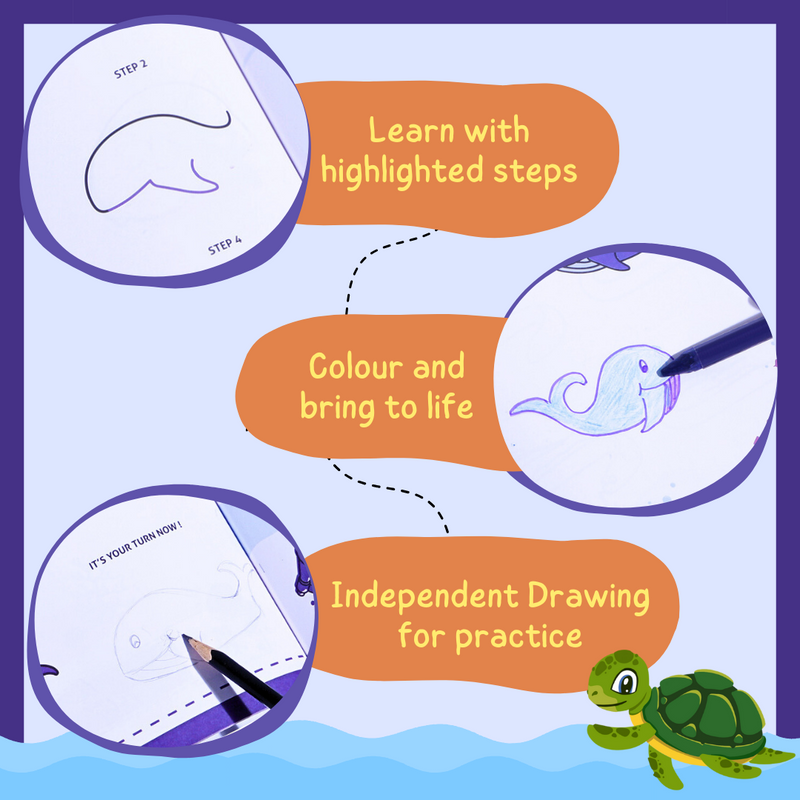 PepPlay Step by Step Drawing Book - Mystical Marine Life