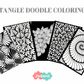 Zentangle Doodle Poster Coloring Kit - 5 High-Quality Art Sheets, Coloring Pens