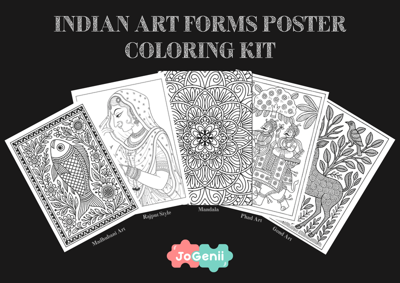 JoGenii Indian Art Forms Poster Coloring Kit