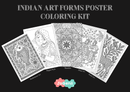Zentangle Doodle and Indian Art Forms Poster Coloring Kit | 10 High-Quality Art Sheets, Coloring pens | Perfect for Gifting Adults, Kids, Teens